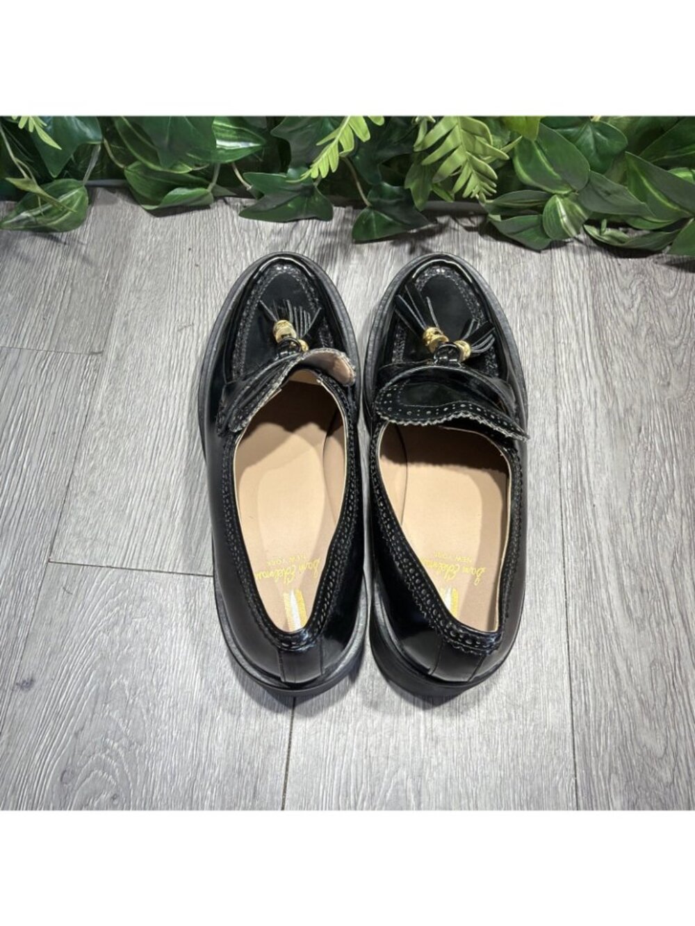 Sam Edelman Meela Tassel Loafers Womens 7.5 M Black Patent Leather Platform - Picture 6 of 10